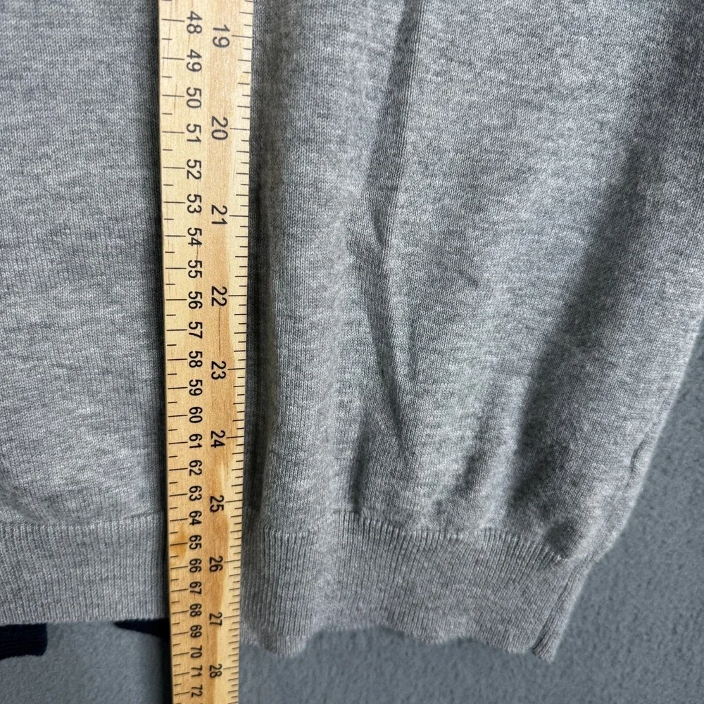Perry Ellis Mens Gray‎ Varsity Tennis V-Neck Button Front Cardigan Sweater L